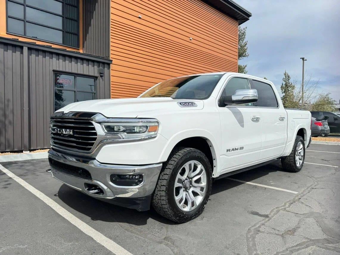 2020 RAM 1500 Limited in Bright White Clearcoat — front three-quarter view