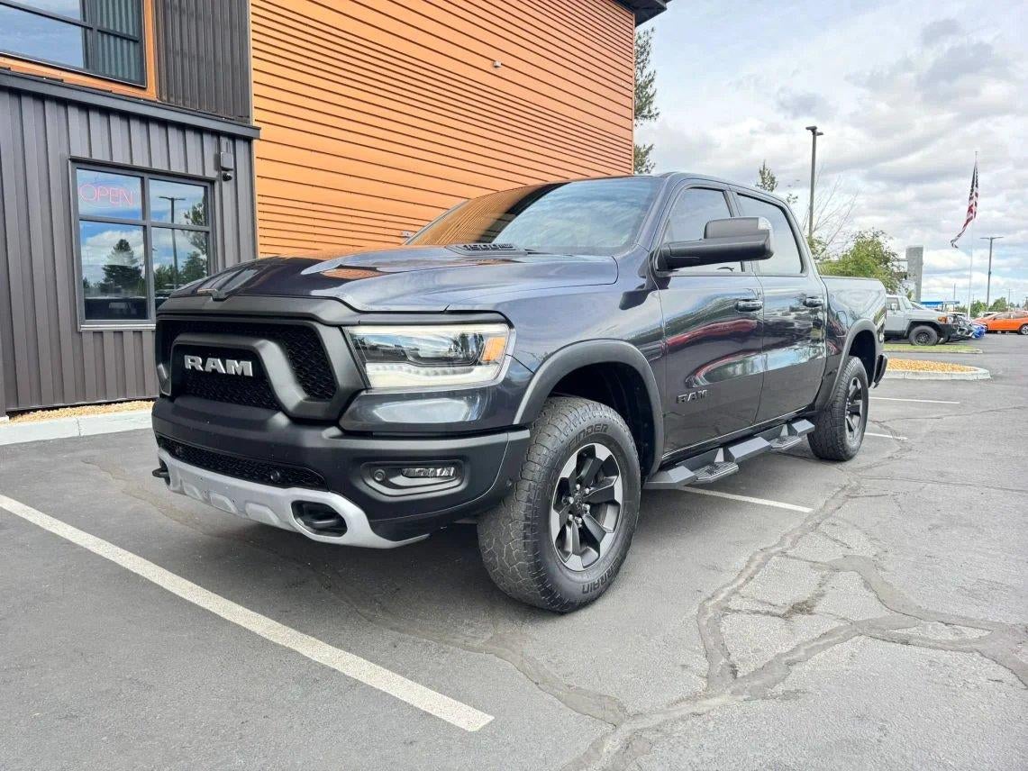 2019 RAM 1500 Rebel in Maximum Steel Metallic Clearcoat — front three-quarter view