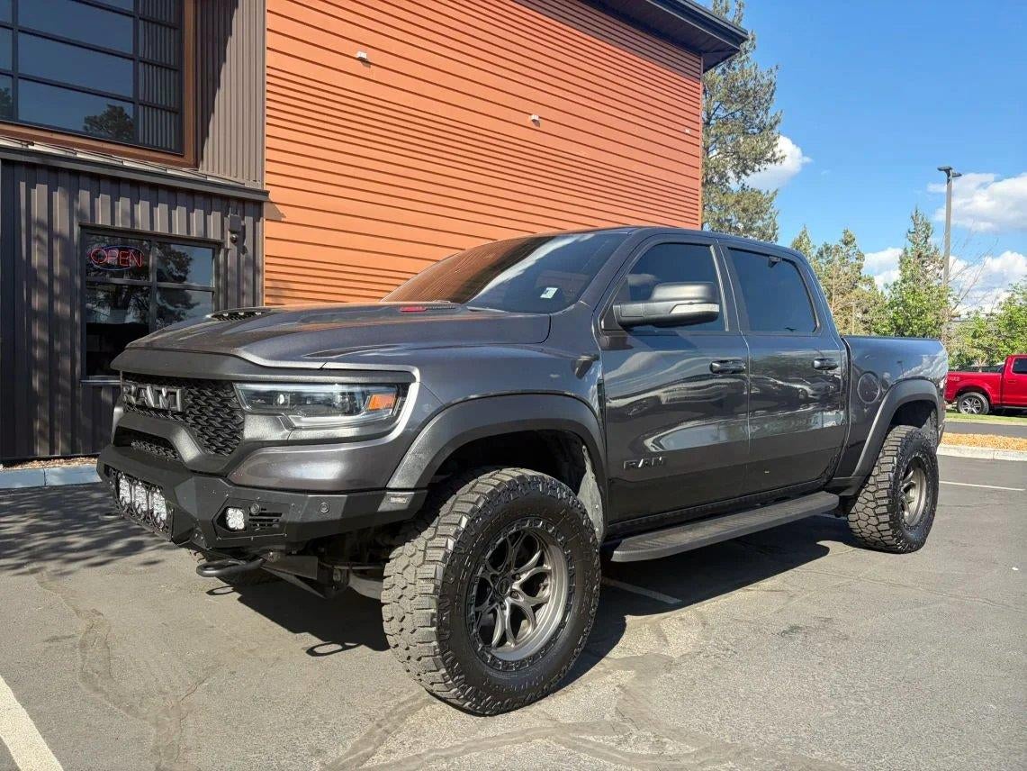 2021 RAM 1500 TRX in Granite Crystal Metallic Clearcoat — front three-quarter view