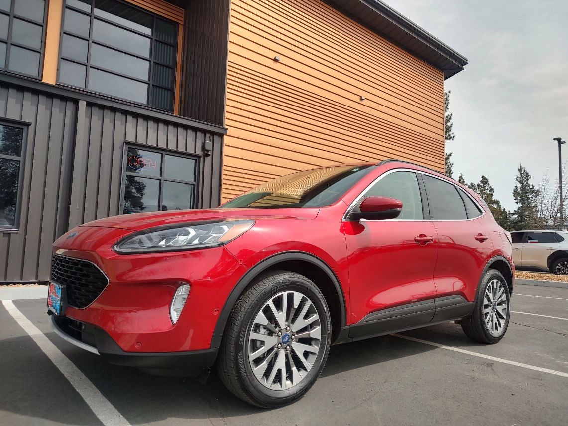 2020 Ford Escape Titanium in Red Metallic — front three-quarter view