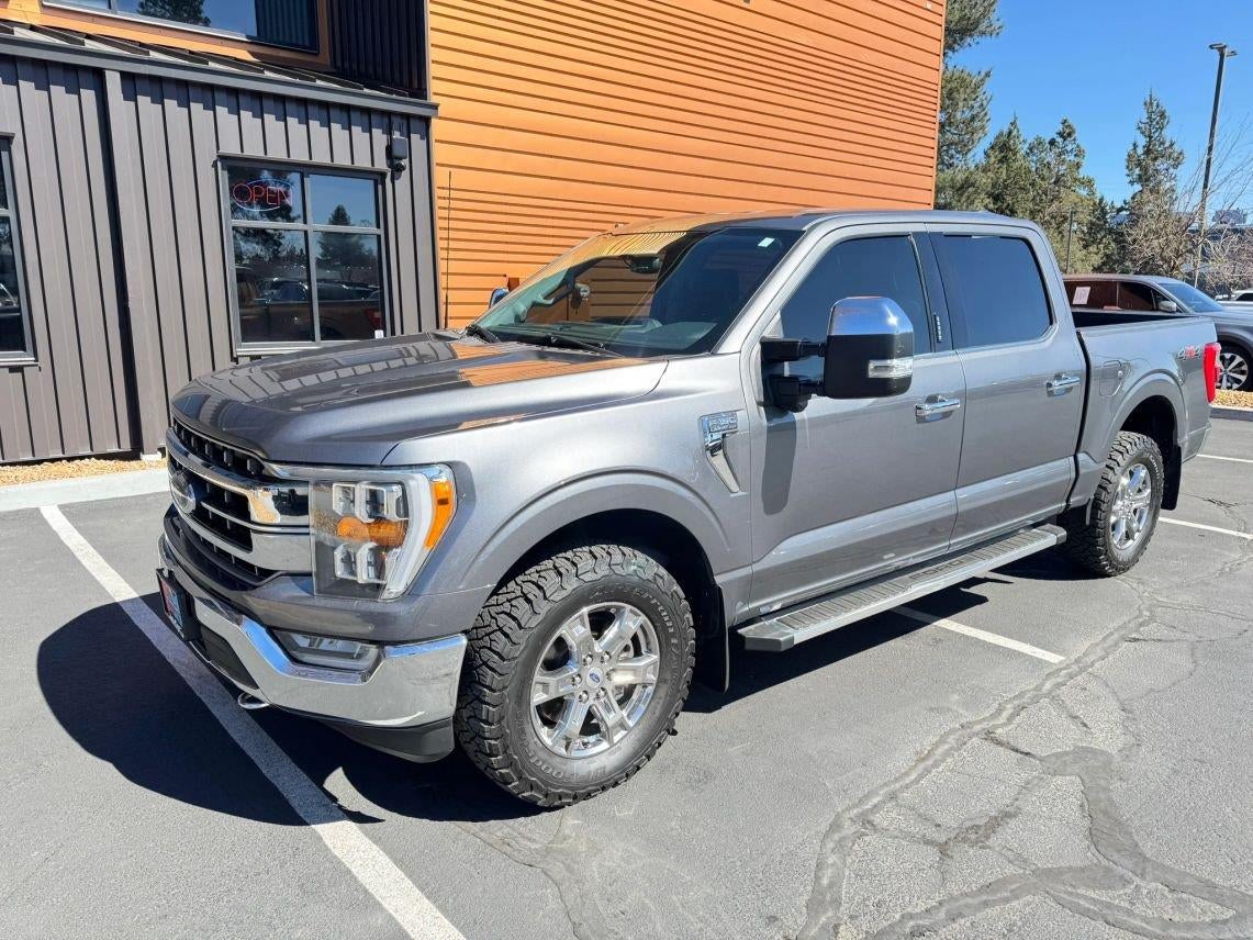 2021 Ford F-150 Lariat in Gray — front three-quarter view