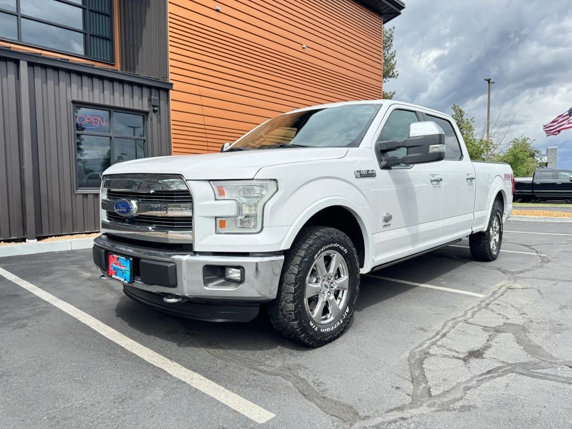 2016 Ford F-150 King Ranch in Oxford White — front three-quarter view