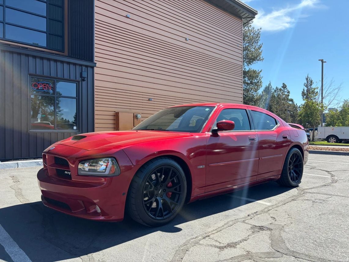 2006 Dodge Charger SRT8 in Inferno Red Crystal Pearl — front three-quarter view
