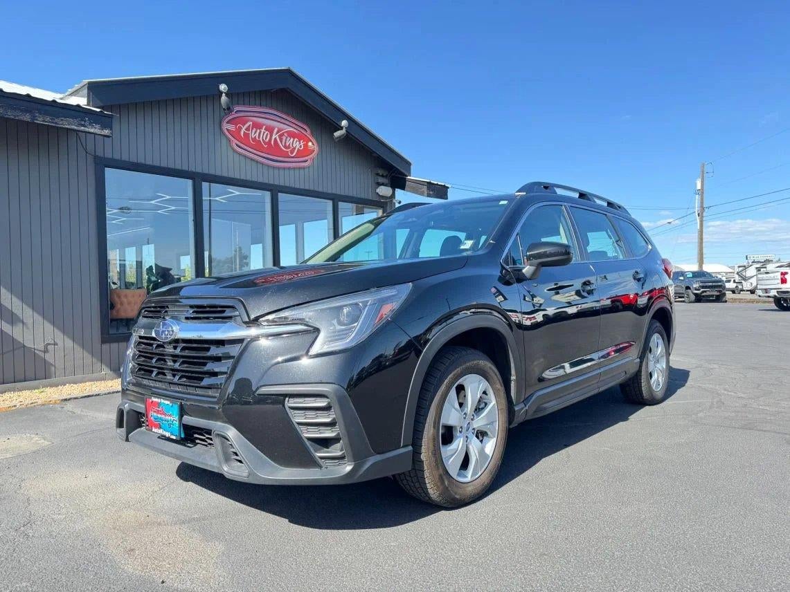 2023 Subaru Ascent Base in Crystal Black Silica — front three-quarter view