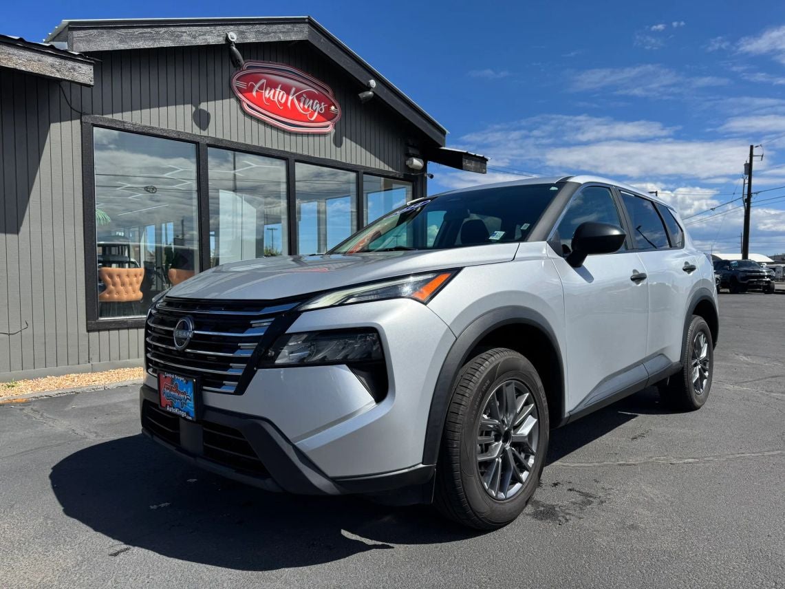 2024 Nissan Rogue S in Brilliant Silver Metallic — front three-quarter view