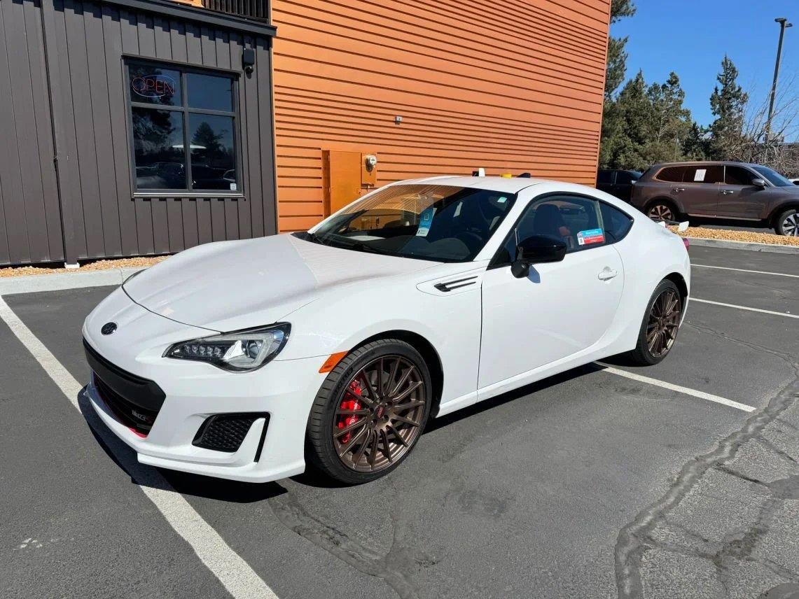 2020 Subaru BRZ tS in Ceramic White — front three-quarter view