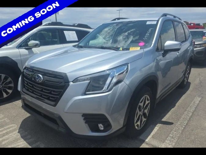 2024 Subaru Forester Premium in Ice Silver Metallic — front three-quarter view